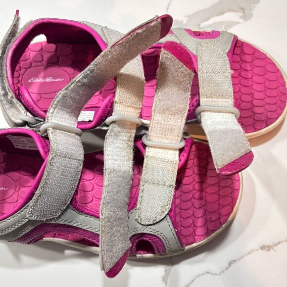 Eddie Bauer | Girls Madison Pink Gray Sporty Sandals Size 3 - Picture 9 of 13